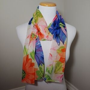 Diane Von Furstenberg Vintage Floral Scarves 12×60 Multi